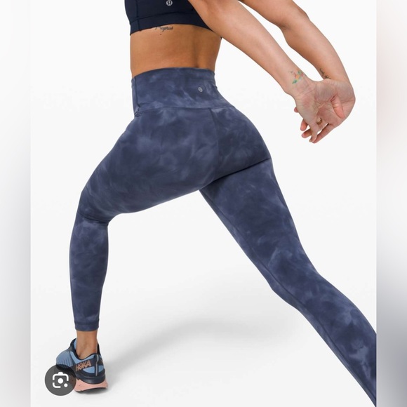 Lululemon Wunder Train High Rise Diamond Dye Blue Leggings - Picture 6 of 6